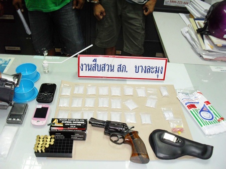 Police confiscated drugs, phones and weapons in the sweep of Rongpo neighborhood.